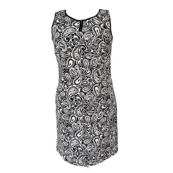 Talbots Dresses & Skirts - Talbots Black and White Paisley Sleeveless Cotton Shift Dress Sz: 8 NWOT